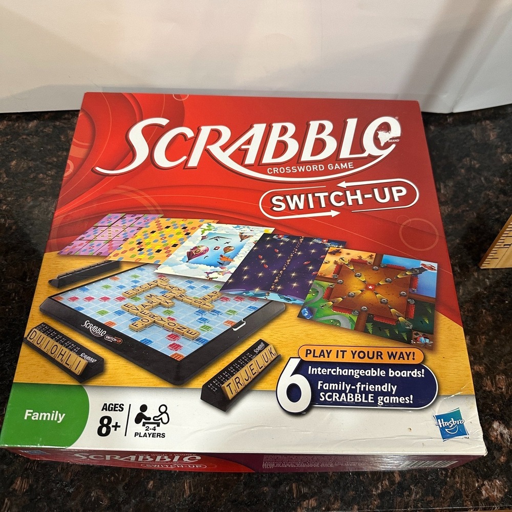 Scrabble Switch Up Crossword Game Hasbro 6 Interchangeable Boards Family 2010